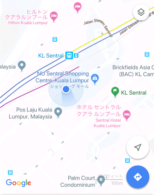 バス乗り場の場所(GPSより)
